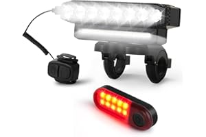 OIYEEFO Bike Lights Front and Back, 8 LED+20 SMD & 4000mAh Lithium Battery 130dB Tweeter Super Bright & Loud Bicycle Lights, 6+3 Modes & USB Rechargeable IP44 Waterproof for Mountain and Road Cycling