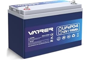 ‎VATRER POWER 12V 100AH Low Temp Cutoff LiFePO4 Tiefzyklus-Batterie mit 1280W, eingebautem 100A BMS, 5000+ Ladezyklen wiederaufladbare Lithium-Batterie, perfekt für RV/Camper, Marine, Solar und Off-Grid-Anwendungen
