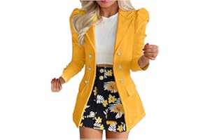 AMHOMELY Skirt and Top Sets Women Blazer Jackets Bodycon Pencil Mini Skirts Sets Blazer Jackets Skirts Suit Long Sleeve Turndown Coats Elegant Short Skirt Suits Ladies Elegant 2 Piece