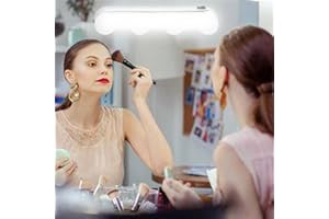 Yuecoom Bärbara 4 LED Lámparas de Maquillaje, Espejo Iluminado Sin Cables Recargable, Lámpara para Tocador, Luz para Pared de Baño, Luces de Maquillaje Portátiles LED Sin Cable para Espejo de Baño