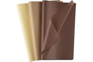 Morcheiong 60 fogli di carta velina marrone, multicolore, arte, confezione regalo, grande confezione di carta velina, per fai da te, compleanno, matrimonio, vacanza, artigianato, decorazione, festa