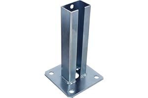 NAJDER Staffa rettangolare per pali a vite per profili 60x40 mm, Ancoraggio a pavimento, Acciaio zincato a caldo, Fissaggio per recinzione, Colore: Grigio antracite RAL 7016