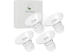 TOVVILD Pumpe Teile Einsätze 19mm 21mm, 4 Pcs Silikon Einsätze Fit 24mm Flansch Medela/MAM/Lulia, um den 24mm-Nippelkanal auf 19mm 21mm zu reduzieren