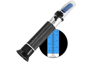Hand-held Alcohol Refractometer,V·RESOURCING 0~80% Alcohol Content Measurement Tool Tester for Spirits Distilled Ethanol with Water Like Whiskey, Brandy, Vodka