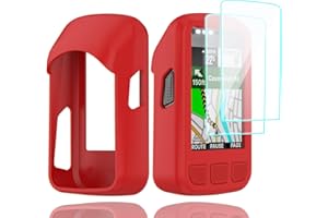 Braleto Cover +2 Vetro Temperato Compatibile con Wahoo ELEMNT Bolt V2,Protezione Dello Schermo in Vetro di Durezza 9H Accessori per Computer Da Bicicletta GPS (red)