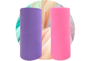 VEIKEN Tela Tul, 2 colores, (Púrpura y Rosa), 2 Rollos, 15cm, 23 metros, 2 unidades, Fiestas, Bodas, Disfraces, Falda, Tutu, Decoración, Artesanía, Manualidades. 25 yardas