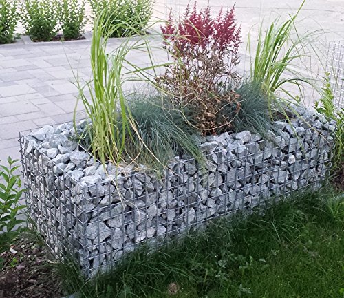Gabiona | eckige Gabionenkörbe | befüllbare Steinkörbe | witterungsbeständige Gitter für Hochbeet | Gabionen Hochbeet | made in Germany | 120 x 50 x 50 cm - 2