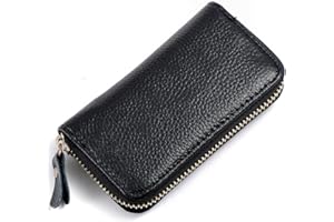 iSuperb Portachiavi in Pelle Raccoglitore Chiave Cuoio con Cerniera Chiave Caso Cuoio per Uomo e Donna Portachiavi Uomo Pelle11.5x6.5x2.2cm (Nero