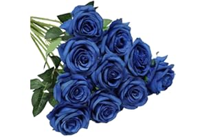RHQFDM 12 Pezzi Rose Artificiali,51cm Rose Finte per Decorazioni,Fiori Artificiali di Seta,Rose Artificiali Realistiche,Rose Finte per Decorazione Della Casa,Giardino e Matrimonio(Blu)