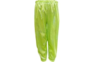 GENERISCH Kinder Hose Funkelndes Metallic Haremshose Mädchen Jungen Party Tanzbekleidung Performance Bühnenkostüme Karneval Kostüm Hip Hop Street Tanzen Kleidung 3-16 Jahre