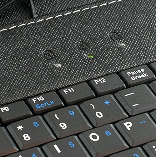 iProtect Hülle mit Tastatur (QWERTY) für Tablets 9,7 Zoll bis 10,1 Zoll Keyboard Case Universal mit Standfuß und Micro-USB Anschluss schwarz - 7