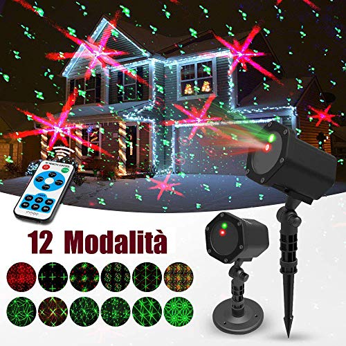 Innoo Tech Proiettore Luci Natale Halloween Giardino Vacanza Festa Di Halloween Decorazion 15m, 12 Modalità Impermeabile Projector Lampada Magica