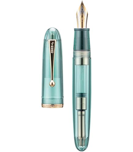 Penna Stilografica Jinhao 9019 Dadao - Pennino #8 Heartbeat, Corpo Acrilico Rosso, Con Convertitore - Foto 9