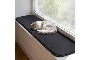 pet prime Cat Window Bed, Cat Window Hammock, Sill Non-Slip Lounger Cushion for Windowsill 90x28cm(Grey)
