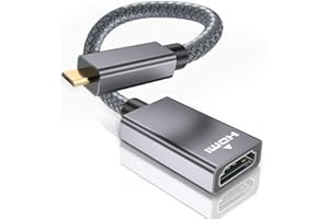 Elebase Adattatore Micro HDMI a HDMI,4K@60Hz Convertitore di Micro HDMI 2.0 Tipo D per Raspberry Pi 4 4b