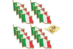 AEIXYA 16 Pezzi Spilla Bandiera Italiana, Ciondolo Metallico Smaltato a Mano, Bavero Pin per Tifosi Calcio, Festa della Repubblica, Regalo Patriottico Italiano con Tricolore