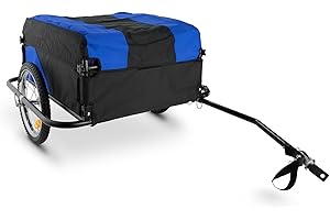 ONECONCEPT DURAMAXX Mountee - Remolque para Bicicletas, Desmontable, Capacidad 130 litros, Carga 60 kg, Bastidor Acero, Neumáticos 16", Palanca 70 cm, Ruedas Acero, Impermeable, Lona Nailon, Azúl
