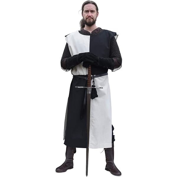 Tunica Medievale Eckhart In Cotone – Costume Da Cavaliere, Colori A Tinta Unita O A Scacchi, Taglie Da S A XXL, Perfetta Per Rievocazioni E Feste A Tema