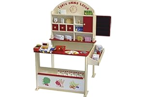 roba Kaufladen 'Tante Emma', inkl. Zubehör, natur, mit Theke, Tafel, Seitentheke & Bedruckung