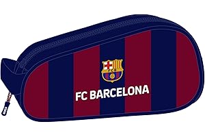 SAFTA F.C. Barcelona - Sac à Chaussures Ovale, Multifonction, Sport, extrascolaire, Football, Confortable et Polyvalent, 34 x 18 x 15 cm, Couleur Bleu Marine/Grenat, Bleu Marine/Grenat, Estándar,