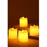Telvesse 4 Adet Mini Led Mum Seti Pilli Dumansız Alevli Ledli Dekoratif Yapay Mum Dekor Işığı (4 Adet (Mat Beyaz 4,5 cm))