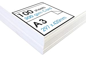 Artway Studio - A3 vit kartong - Idealisk för presentation, display, montering och kortmaterial - 300 gsm - A3 (100 ark)