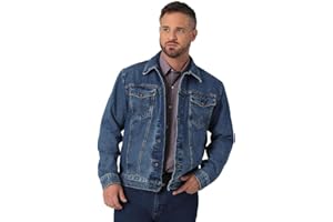 Wrangler Męska kurtka dżinsowa, kowbojski krój, bez podszewki, Sprany, XL