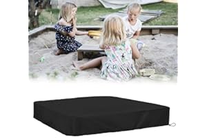 HAOMEEDUO Funda Arenero Infantil 125*125*20CM Cubierta Protección Exterior Arenero Cubierta Arenero Niños Lona para Tapar Arenero Cubierta de Sandbox para Piscina Mueble Jardín Niños + Bolsa Negra