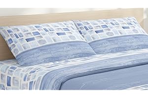 PASSIONE PER LE TELE Completo Lenzuola Invernale Felpate in Flanella Anti-Pilling 100% Cotone. Set lenzuola a fiori morbidissim made in Italy. singolo matrimoniale piazza e mezza (DYANE blu, matrimoniale)