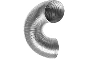 Ø 150mm Conduit d'air Flexible pour Hotte de Cuisine, Climatiseur, Hotte Aspirante, Sèche-linge - 1.5m Tuyau d'évacuation Semi-rigide - Conduit de Ventilation - Aluminium
