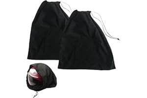 MINZHI 2 Borse Universali per Casco da Moto, 47 x 43 cm, Con Coulisse, per Caschi da Sci, Basket, Colore Nero