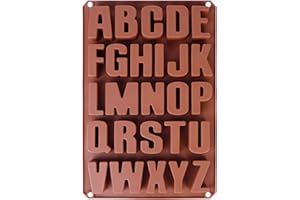 Seifenprofis Buchstaben Groß Silikonform(5cm Buchstabenn) Extra Stabil, Gießform, A-Z Alphabet, Beton, Backform, Schokoladenform, Seife, Wachs 32,5 * 21.5 * 2.5CM