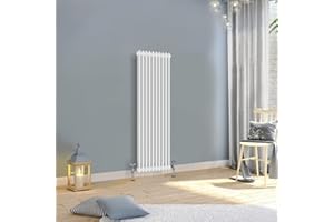 WarmeHaus Calefacción central vertical alta del radiador vertical del estilo del arrabio del blanco de la columna del radiador tradicional 2 del radiador de 1500x470m m
