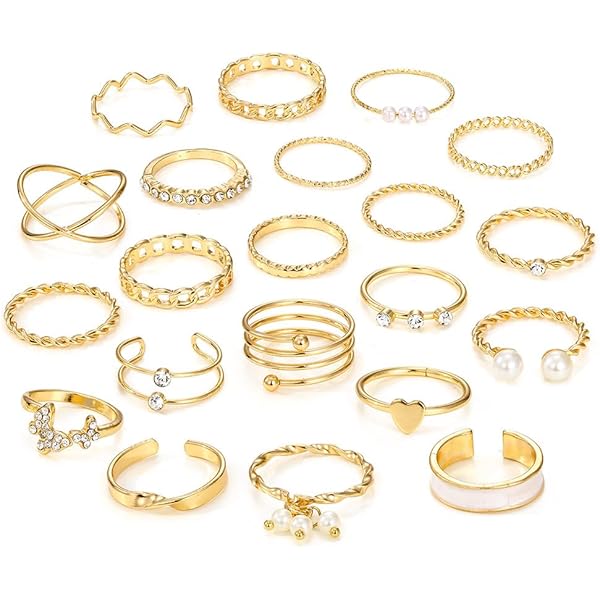 Dainty 5 stuks 14 K gouden ringen voor vrouwen, dikke twist
