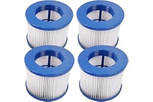 woejgo Lot de 4 cartouches filtrantes pour spa gonflable,Cartouche filtrante pour Clever Spa,filtre 75 x 100 mm, hauteur 75 mm,Cartouche filtrante pour SPA,filtre à lamelles