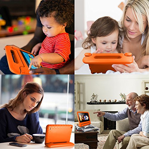 AFUNTA Feuer 7 2015 Fall, geringes Gewicht Shock Proof Convertible Griffhalterung EVA Schutz Kinder-Kasten für Amazonas Feuer 7-Zoll-Display-Tablet (5. Generation – 2015 Veröffentlichung Only) -Orange - 6