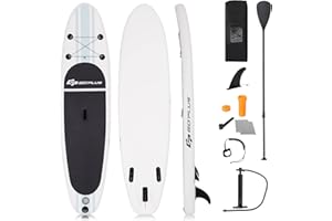 COSTWAY SUP Gonfiabile Adulti 305 cm, Stand Up Paddle Gonfiabile con Leash, Pompa, Borsa, Pagaia, Pinne e Kit di Riparazione, Carico Massimo 120 kg, 305 x 76 x 15 cm
