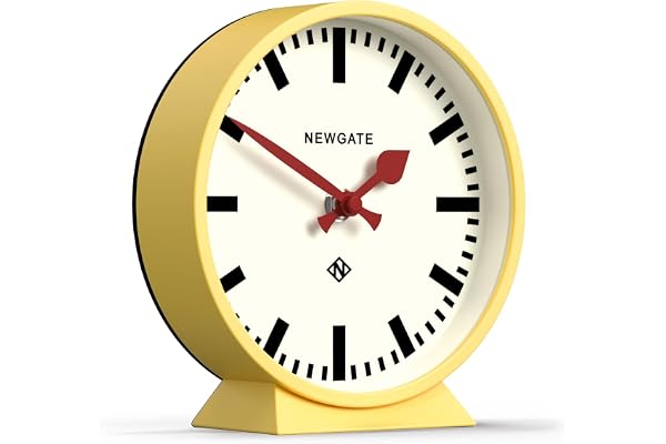 NEWGATE® M Mantel Railway tyst svepande mantelklocka - "inget tick" - en modern spiselkrans - liten klocka - klockor för vardagsrum - kontorsklocka - skrivbordsklocka - mantelklockor