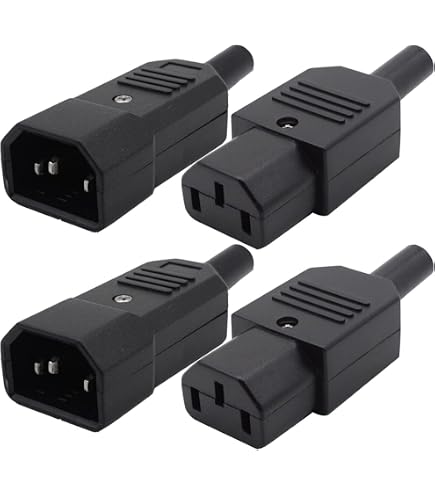 Connettore C14-C13 250V 10A Nero – Spina Fredda Per Cavi Alimentazione, Set Con Connettore