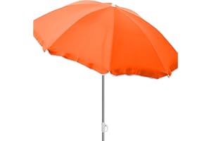 Mojawo Strandschirm Sonnenschirm Strand Schirm Sonnenschutz Gartenschirm Sonnenschutz knickbar orange Ø1,80m