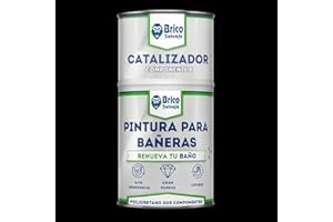 BRICOSALVAJE Pintura para Bañeras Acabado SATINADO Dos Componentes 600+150 ML | Fácil Aplicación | Acabado Cerámico | Impermeable (Negro)
