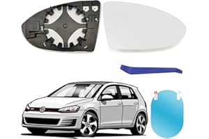 BMHNQ Espejo Retrovisor Coche,Montaje para Cristal Espejo Retrovisor Golf 7 Cristal Espejo Exterior Derecho Calefactable Vw+Golf+Vii Vw Golf 7 Cristal Espejo Exterior Original de Recambio