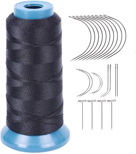 Fil De Couture Nylon Bonded T70#69 Noir - 1500 Yards + 7 Aiguilles - Pour Cuir, Sacs Et Chaussures