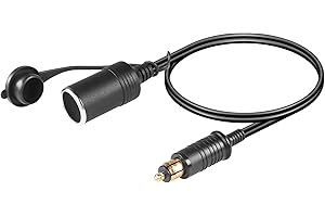 ‎SINLOON SinLoon DIN Hella auf Zigarettenanzünder-Buchse, Netzkabel, 12 V, 24 V, europäischer DIN-Stecker auf Zigarettenanzünder-Buchse mit wasserdichter Abdeckung, geeignet für BMW Motorräder und LKWs usw.