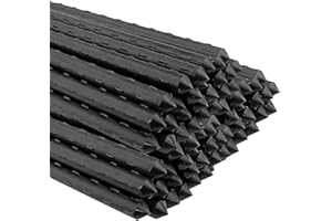 AC – Pack de 48 tutores de Acero plastificado para Plantas – Ideal para el Cuidado de Las Plantas – Varilla para el Cuidado de Las Plantas y arboles – Color Negro (48 uds Ø 0,8 x 150 cm)