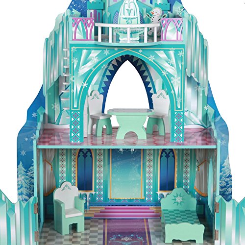 Teamson Kids - Ice Castle Wooden Doll House with 6 pcs Furniture for 12 inch Dolls