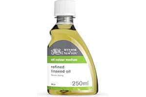 ‎WINSOR & NEWTON Winsor & Newton 3039748 Gereinigtes Leinöl für Ölfarben, alterungsbeständig, steigert den Glanz und die Transparenz von Ölfarben, verlangsamt den Trocknungsprozess - 250ml Flasche