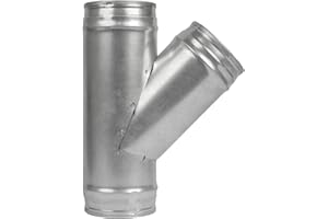 REPA MARKET 4 to 4 Inch / 100 to 100 mm WYE Shape 45 Degree Duct Splitter for Exhaust Fan, Dryer - Galvanized Steel Vent Ducting - 3 Way Duct Hose Connector, WYE Shape Joint Metal