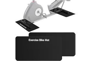 TOBWOLF 2PCS Non-Slip Mat Compatible with Peloton Bike, Concept 2 Rowing Machine, Exercise Bicycle Mats, Treadmill Pad for Carpet & Hardwood Floors, Workout Mat for Bike Trainer, Stationary Spin Bike