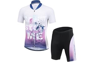 LSERVER-Unisex Bambino/Bambina Sportiva Maglia e Pantaloncino Shorts Ciclismo Bicicletta